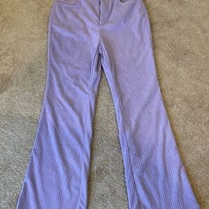 Lavender Corduroy Flare Pants